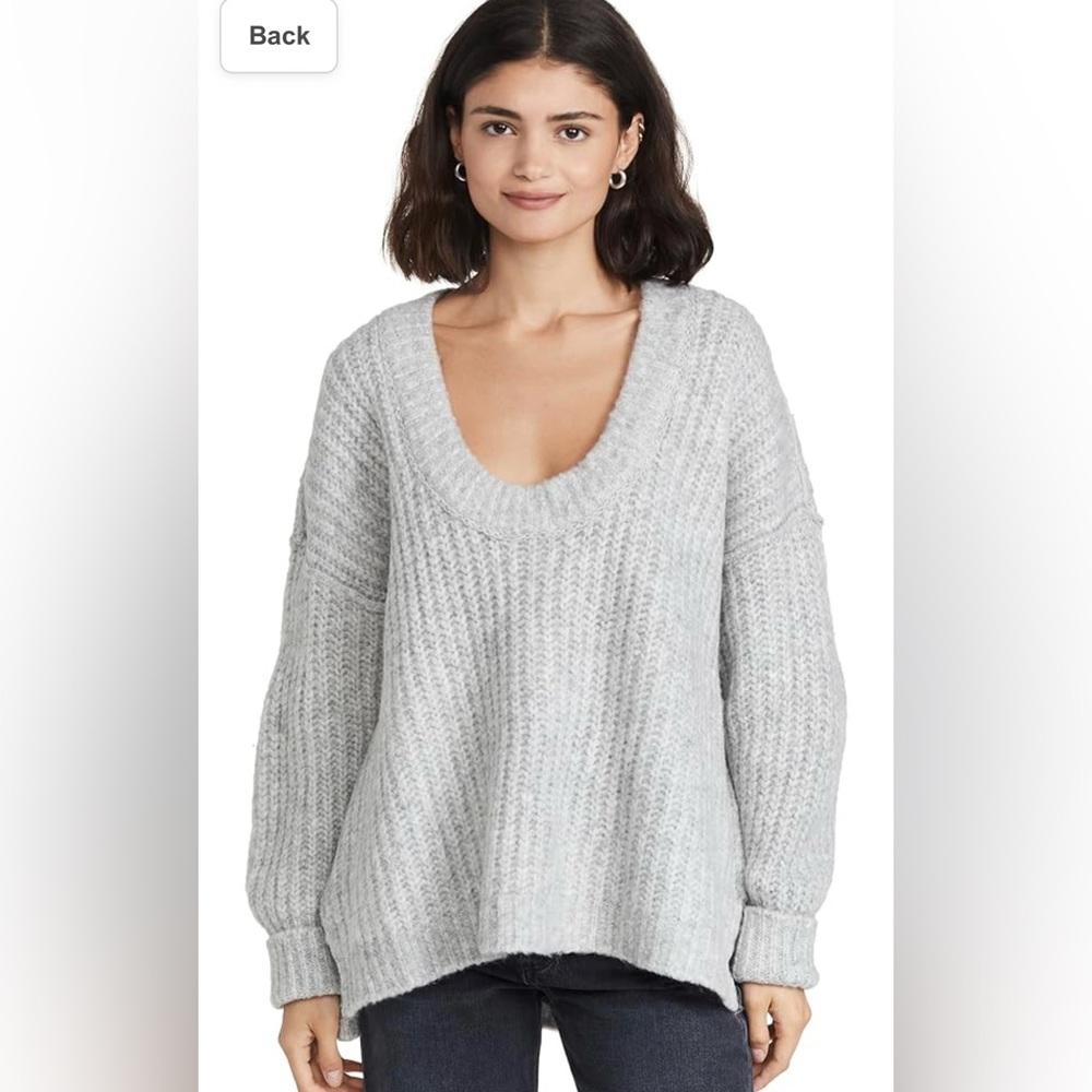 nwt FP Movement Women's Blue Bell V Neck Sweater